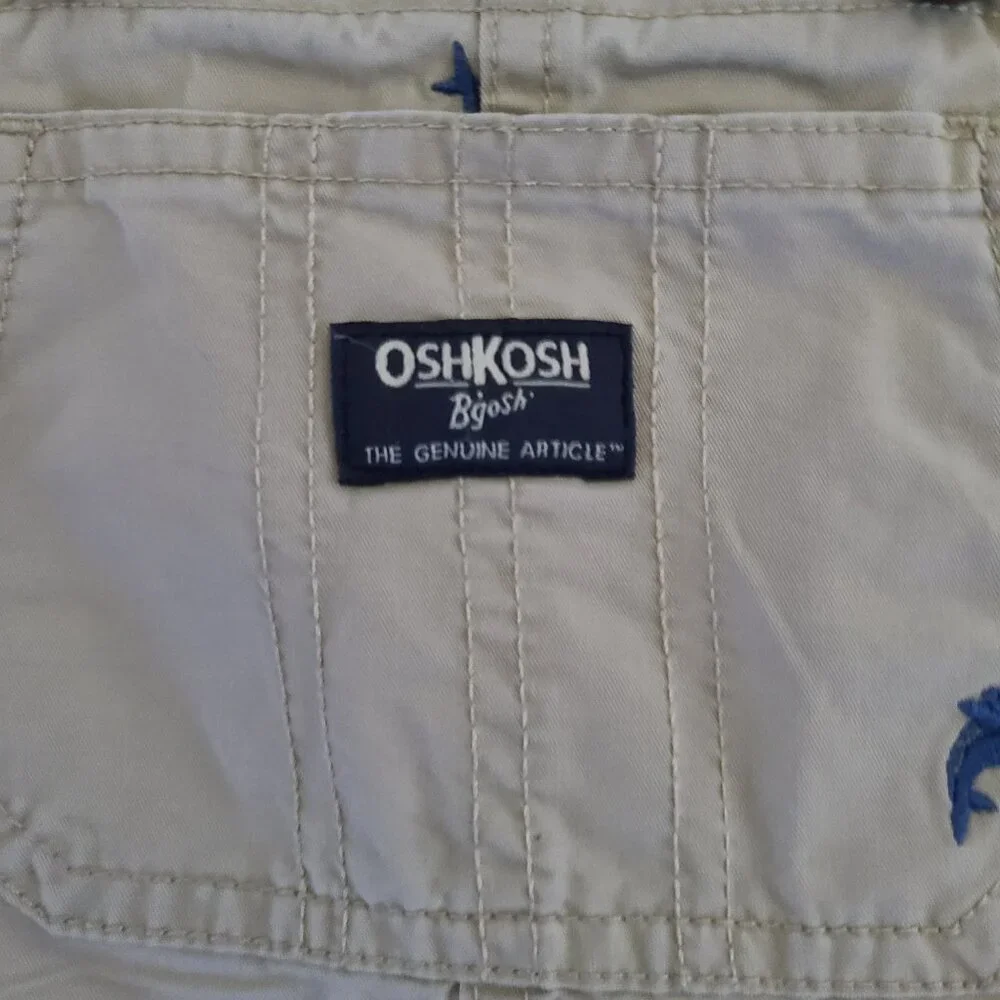 OSHKOSH B'GOSH VESTBAK OVERALLS -BLUE ANCHORS AND WHALE PATTERN- TODDLER 3T